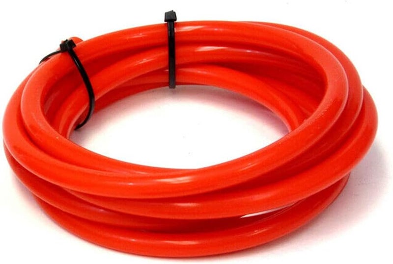 Performance (HTSVH6-RED) 1/4" (6mm) ID Red High Temperature Silicone Vacuum Hose, 3mm Wall Thickness, 60 psi Maximum Pressure, 1' Length